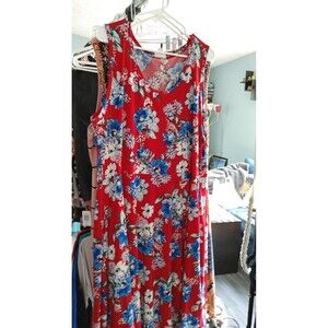LuLaRoe Nicki Dress Red with floral 3X
